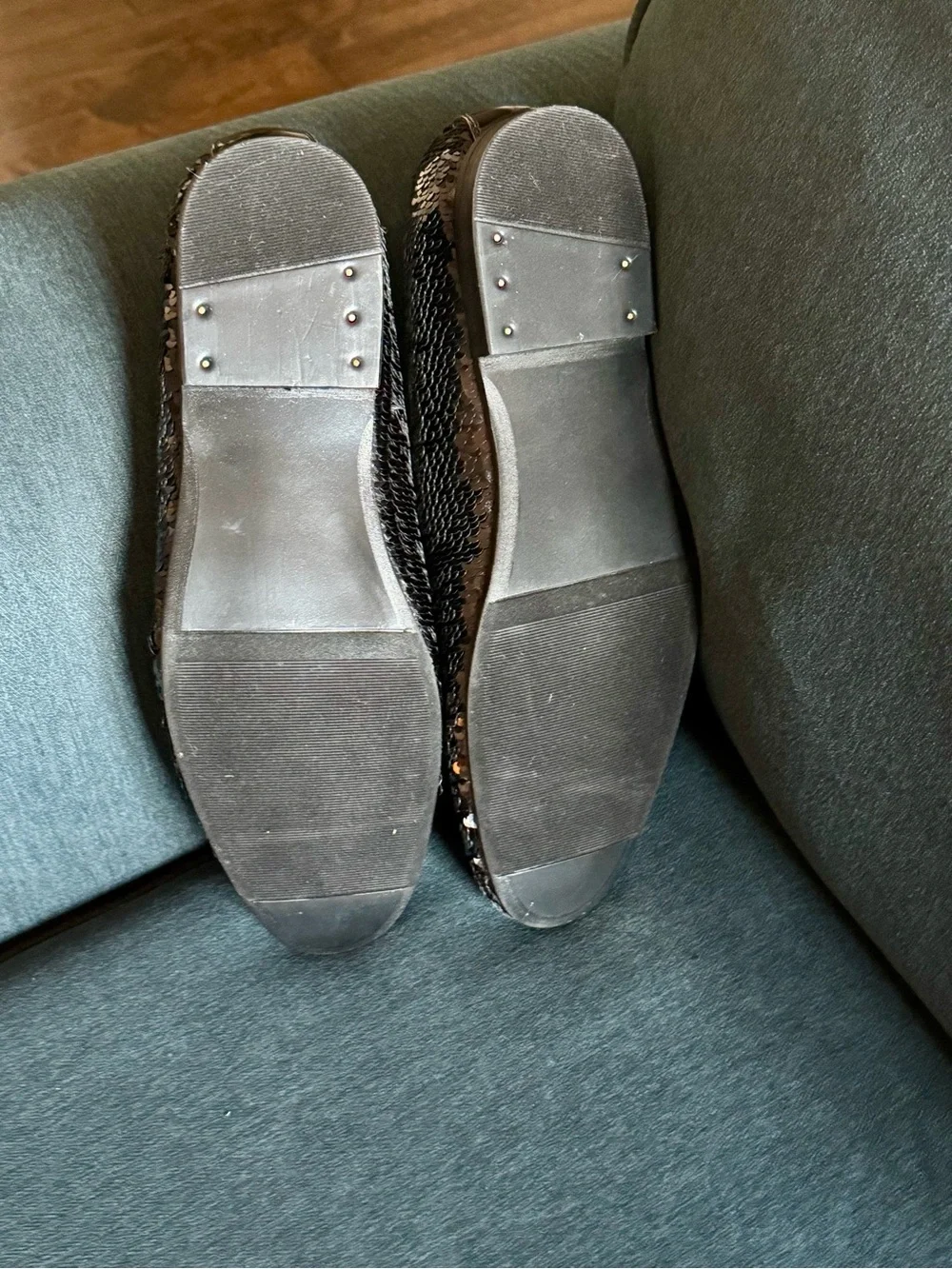 Giorgio Brutini Black Sequined Slip-On Loafers